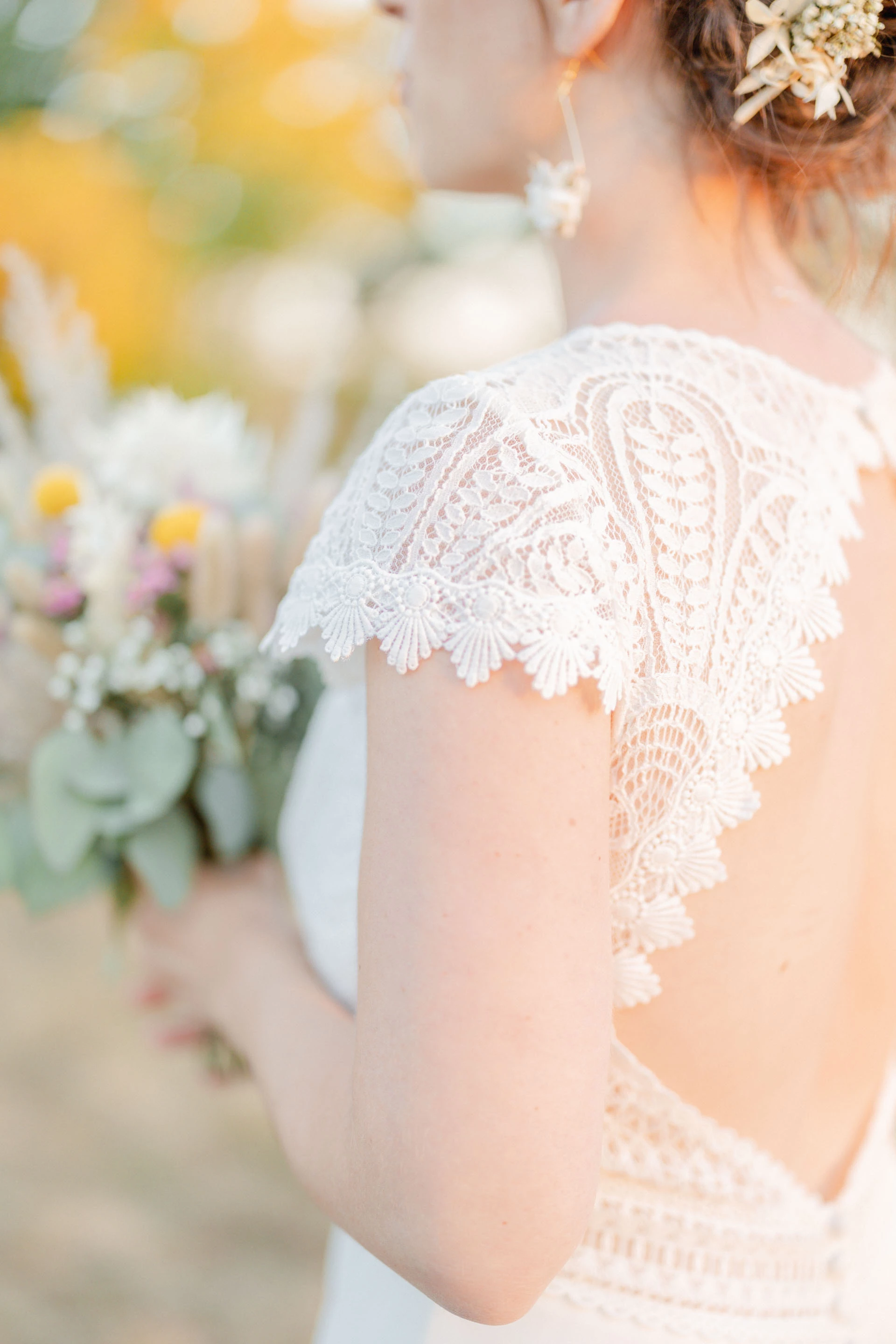 dentelle gris orange marron mariage